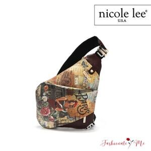 Nicole Lee USA Miranda Vegan Leather Adjustable Strap Slip Pocket Sling Backpack